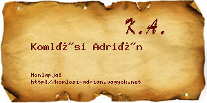 Komlósi Adrián névjegykártya